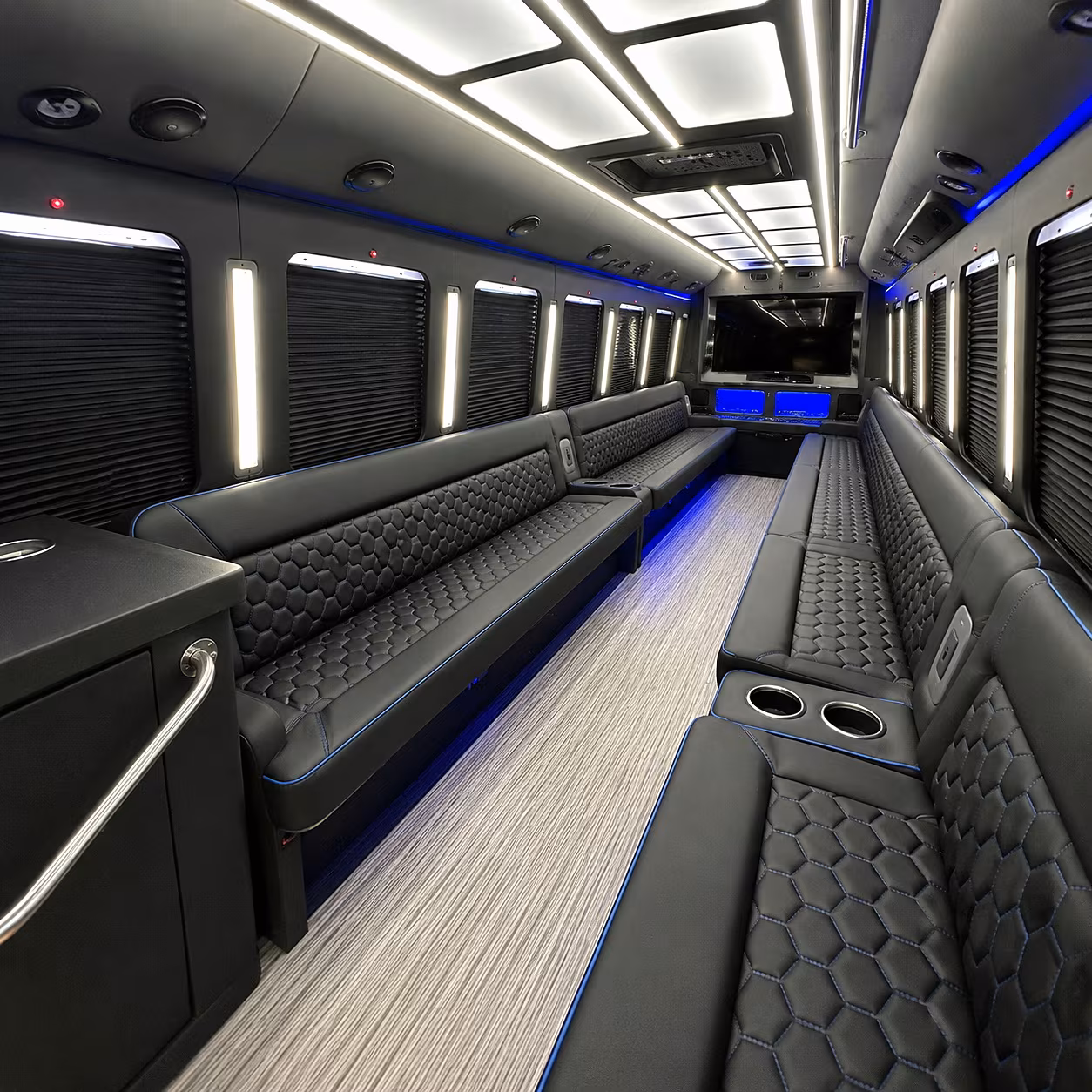 cranston party bus rental interior